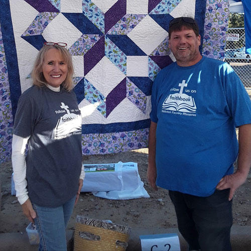 Soozy and Doug Promoting Addition recovery Ministries at the Crazy Fest in Mineral Wells, TX